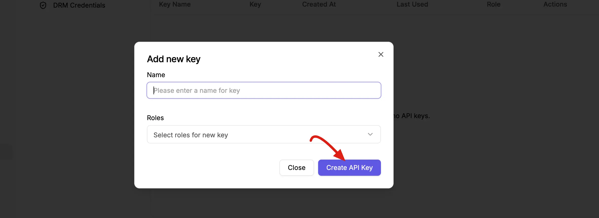 Create API Keys