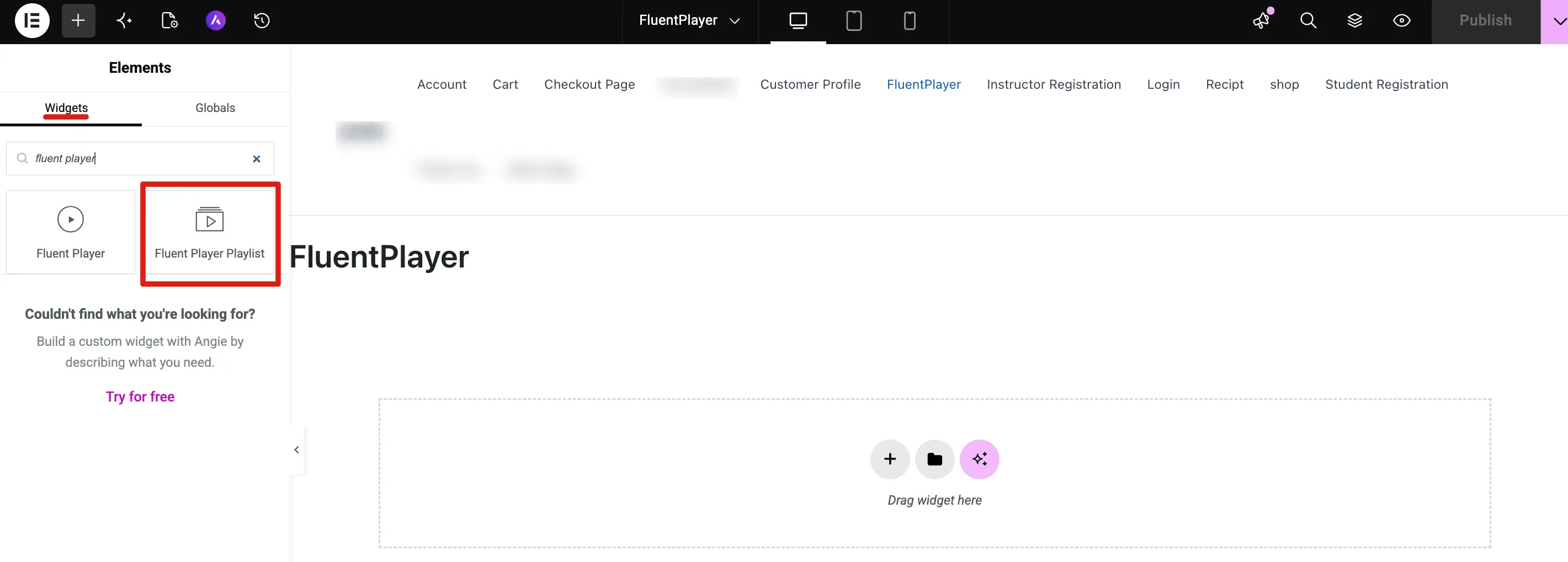 Fluent Player Playlist Widget
