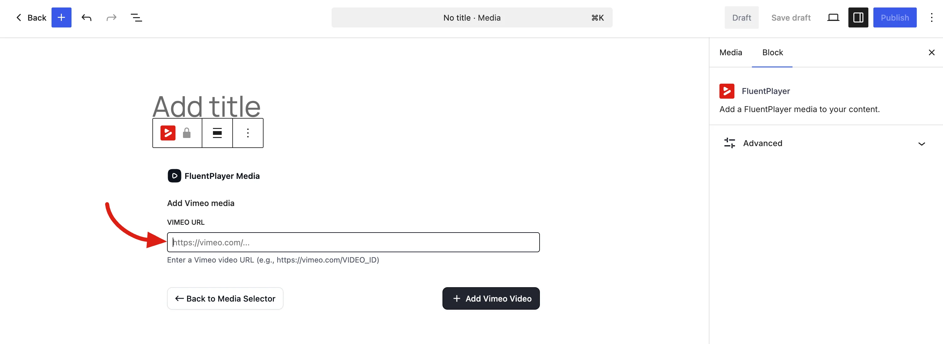 Paste the Vimeo URL