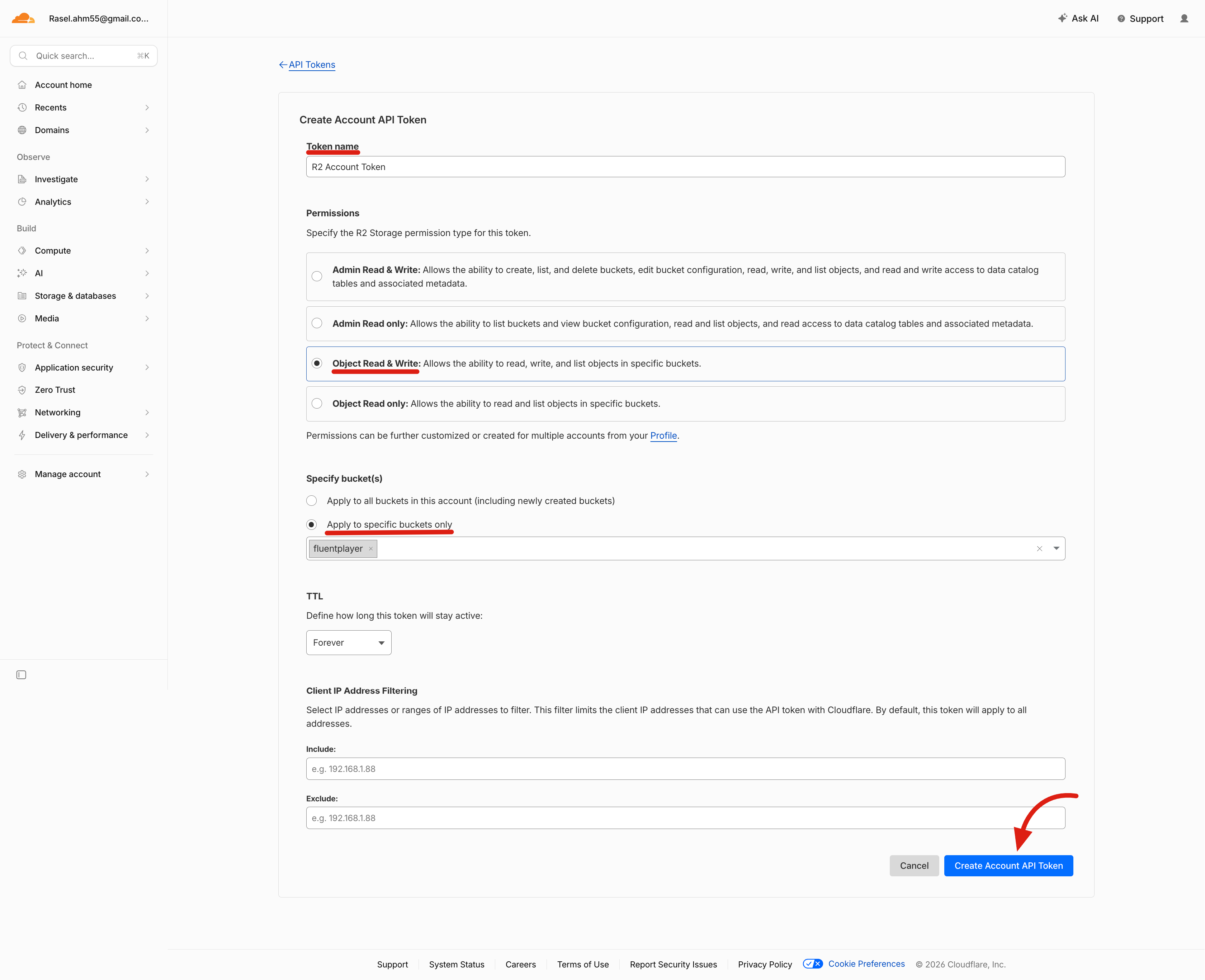 Setting Object Read & Write permission on the specific bucket