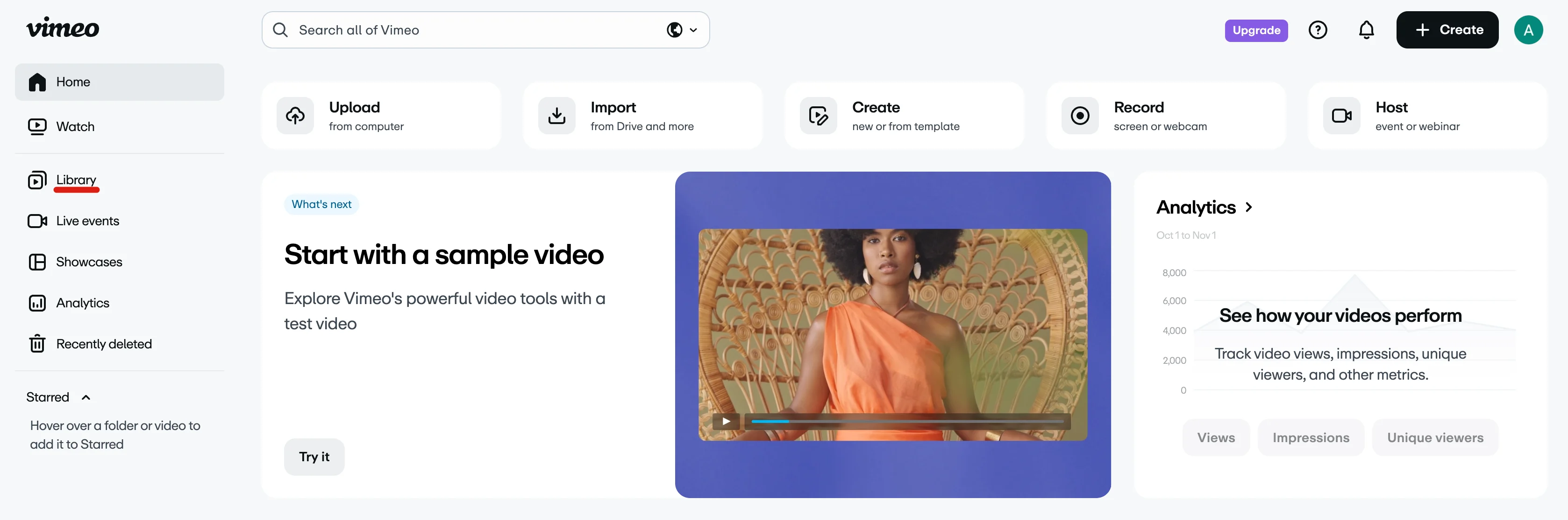 Open your Vimeo Library